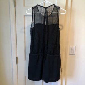 Zara Lace Black Romper with Fringe